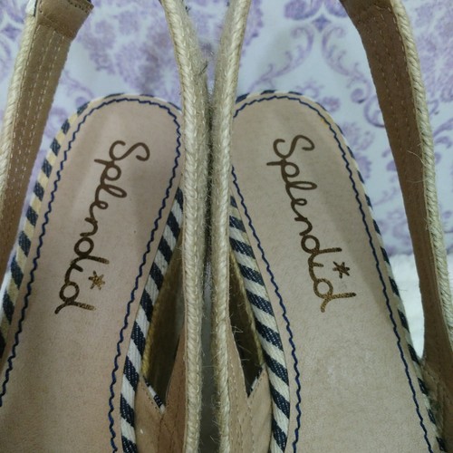 Splendid Platform Espadrille Wedge Sandals Womens Size 9.5 Peep Toe Canvas - Picture 4 of 12