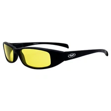 New Attitude glasses by global vision eyewear black frame with yellow lens
