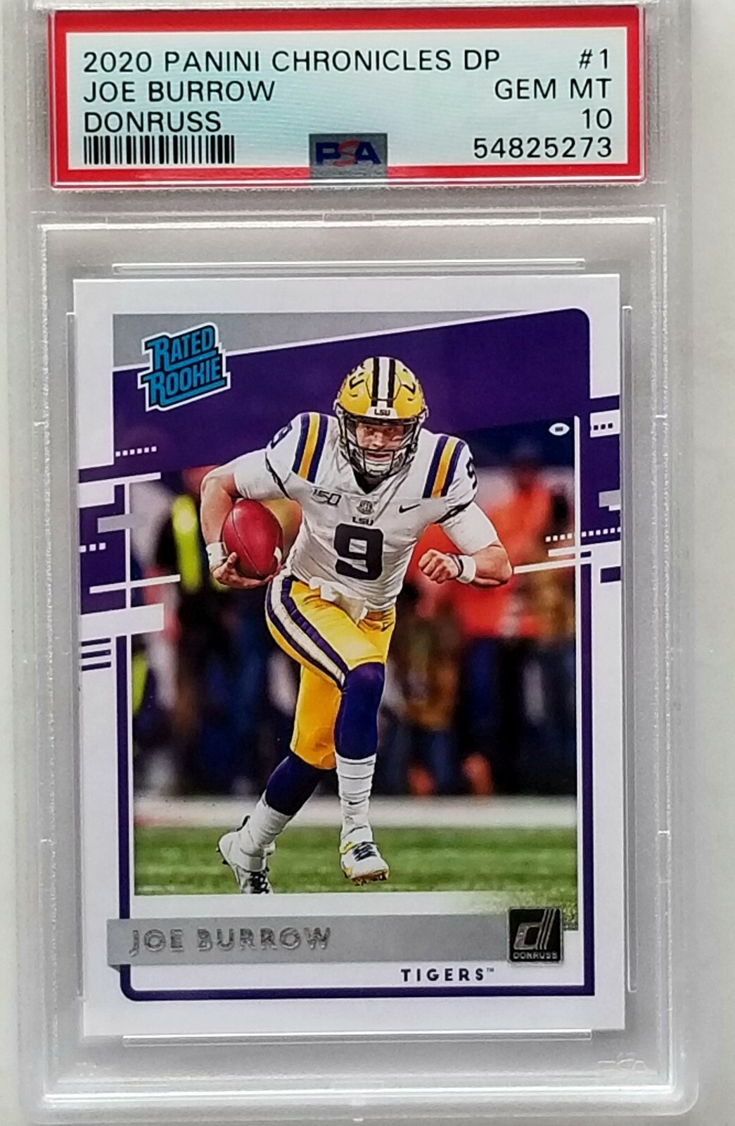 2020 Panini Chronicles Joe Burrow #1 Donruss Rated Rookie PSA 10 GEM MINT
