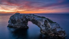 Landscape nature sunset sky clouds arch sea balearic Custom Gaming Mat Desk