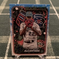 2024 Topps Holiday #H11 Sandy Alcantara Miami Marlins Baseball Card