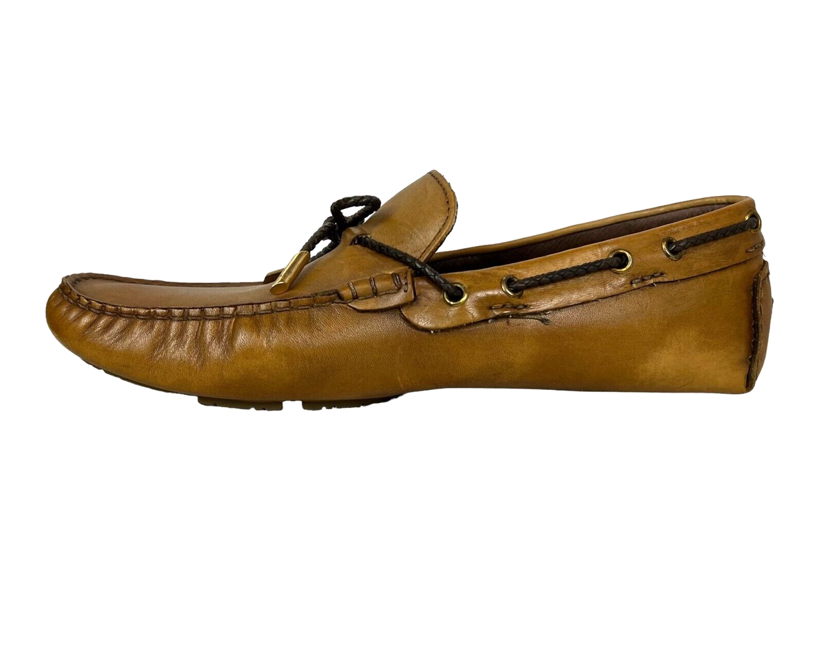 Bacco Bucci Italy Tan Leather Driving Moc Shoes Loafers  display picture 3
