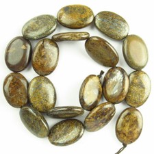 22x15x6mm Natural Bronzite Oval Loose Beads 15.5" B62213