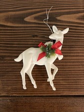 Vintage White Deer Ornaments Doe Prancing Deer Christmas Ornament Hong Kong