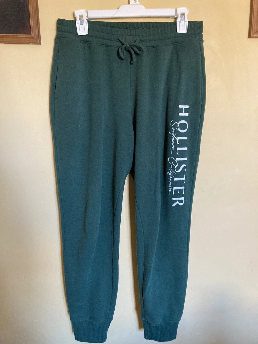 Hollister Womens High-Rise Logo Joggers Pants Green.Sz.Small