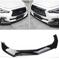 Front Bumper Lip Spoiler Splitter For 2014-2017 Infiniti Q50 Sport Gloss Black