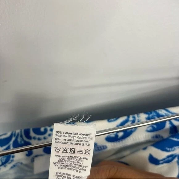 Pantalones florales Missguided talla 10 pierna ancha acampanados blanco azul UU15 Foto 4 de 4