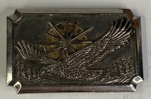 Vintage 1983 Remake American Eagle Flying #13174 Silver Belt Buckle - Picture 3 of 5