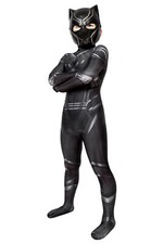 Black Panther Captain America Civil War Cosplay Costume Bodysuit Mask Kid Child