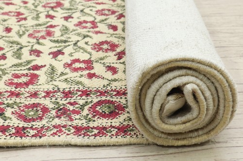 Cotton Area Rug Floral Block Printed Hallway Runner Rug Outdoor Patio Yoga Mat - Picture 12 of 12