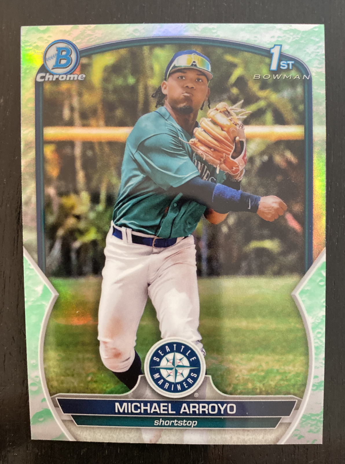 2023 Bowman 1st Chrome Lunar Glow Refractor #BCP-63 Michael Arroyo Mariners