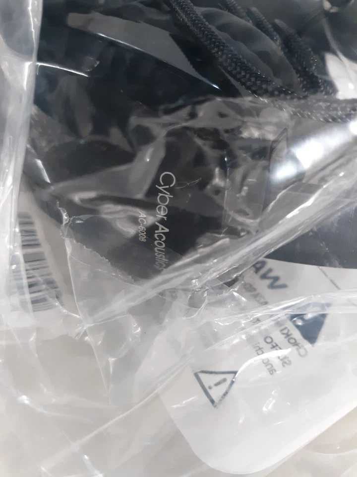 Pair of Cyber Acoustics AC-6008 Stereo Headset w/ Single Plug NEW *SEALED* - Image 3 of 4