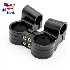 US CNC Aluminum 52mm Motorcycle Black Clip on Ons Fork Riser Handlebar Universal