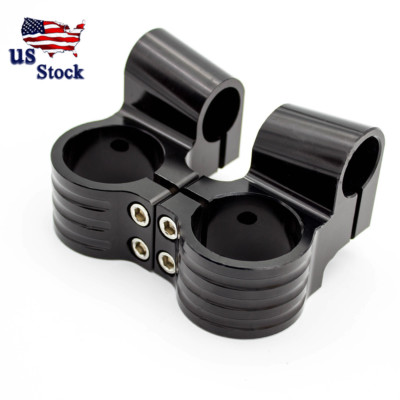US 52mm Universal CNC Motorcycle Black Clip on Ons Fork Riser Handlebar