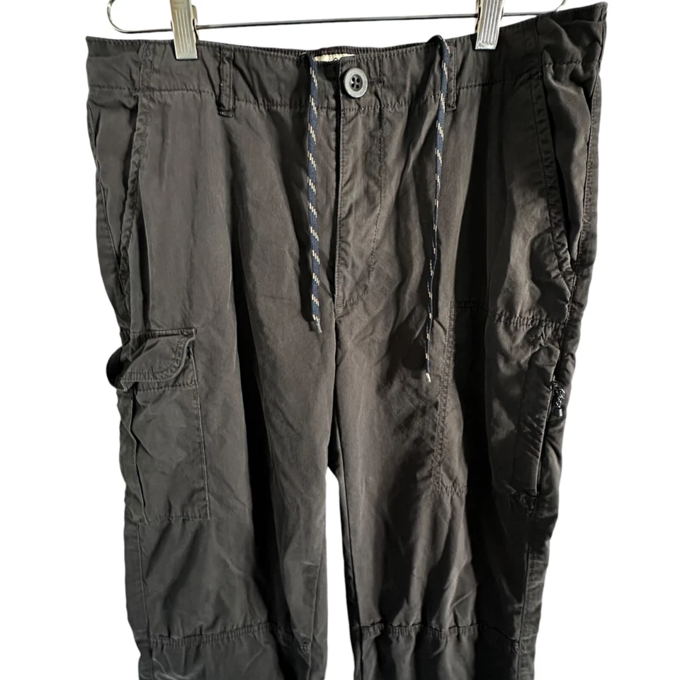 St Johns Bay Cargo Pants Women's Large gray fleece lined zip pocket - Imagem 3 de 4