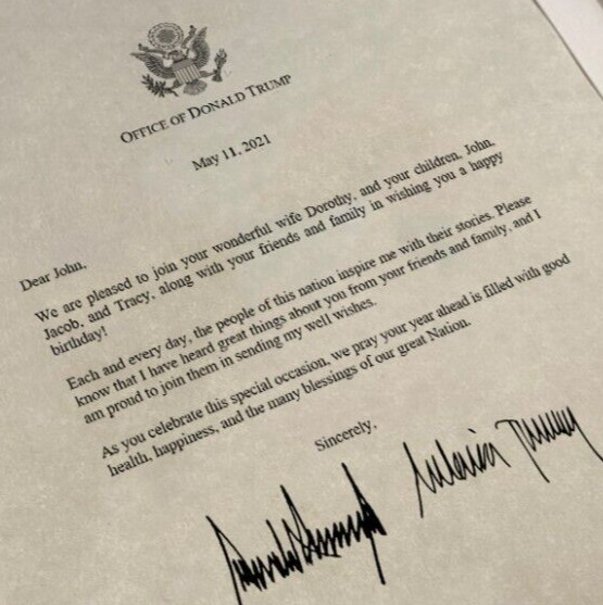 SIGNED Personalized Donald Trump Melania BIRTHDAY Letter