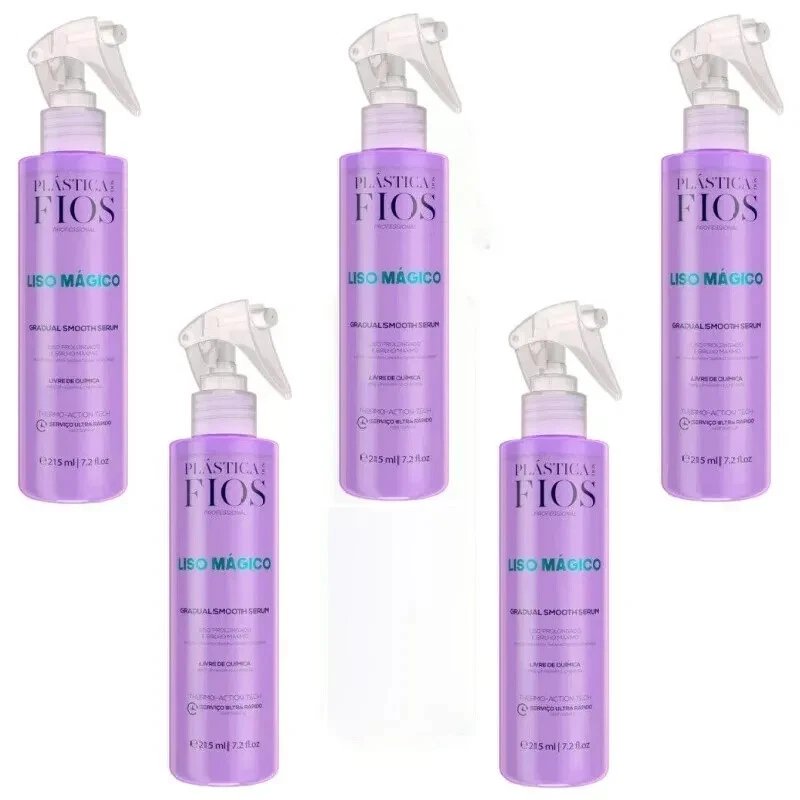 5x Cadiveu Plastica dos Fios Liso Magico Gradual Smooth Serum Treatment 215ml