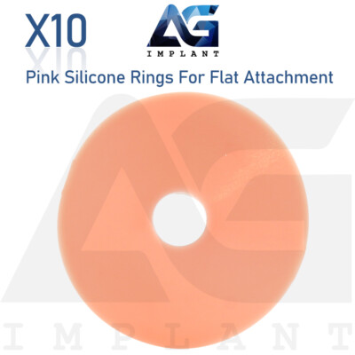 x10 Pink Protective Silicone Rings For Flat Attachment Dental Abutment