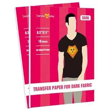 Inkjet Printable Dark Heat Transfer Paper HTV T-shirt 20 Sheets 8.5x11 Iron On