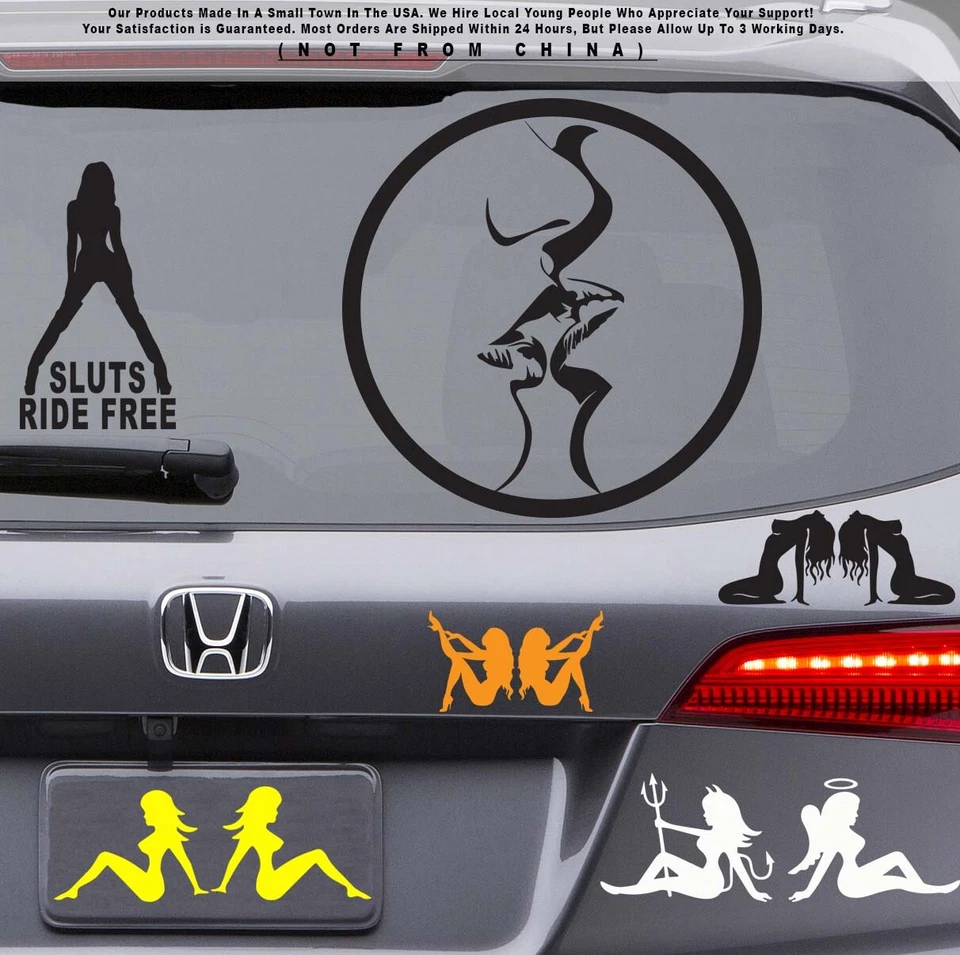 Sexy Niñas Niñas Besándose Círculo Redondo Mujeres JDM Boost Lesbiana Calcomanía Adhesiva Foto 3 de 4