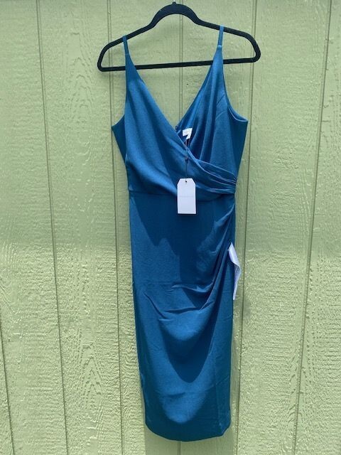 dress the population anita crepe cocktail dress Dress the Population Anita Crepe Cocktail Dress V-Neck Surplice Navy Size  Small