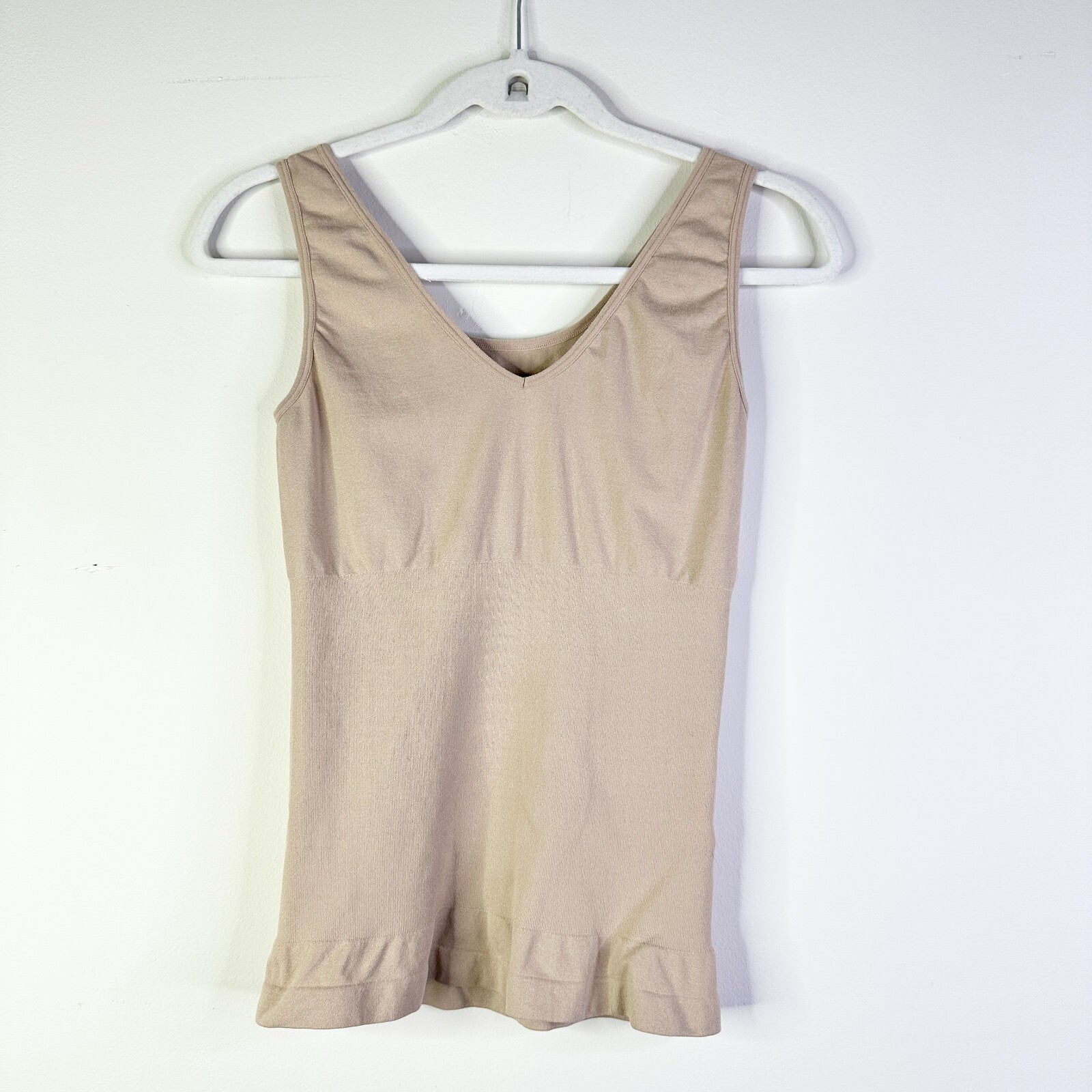 Skinnygirl Beige Nude V-neck Shapewear Tank Top for Women with Tummy Control-image