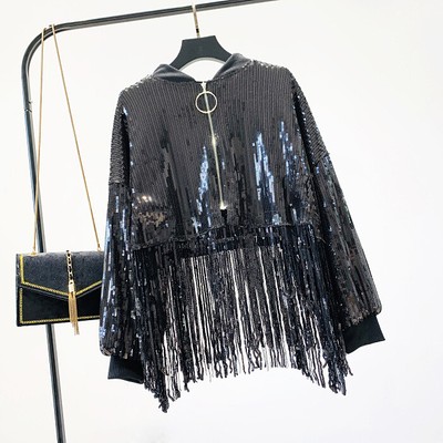 glitter fringe jacket