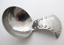 Stainless steel ‘stay bright’ rivet effect caddy spoon Keswick School c1950