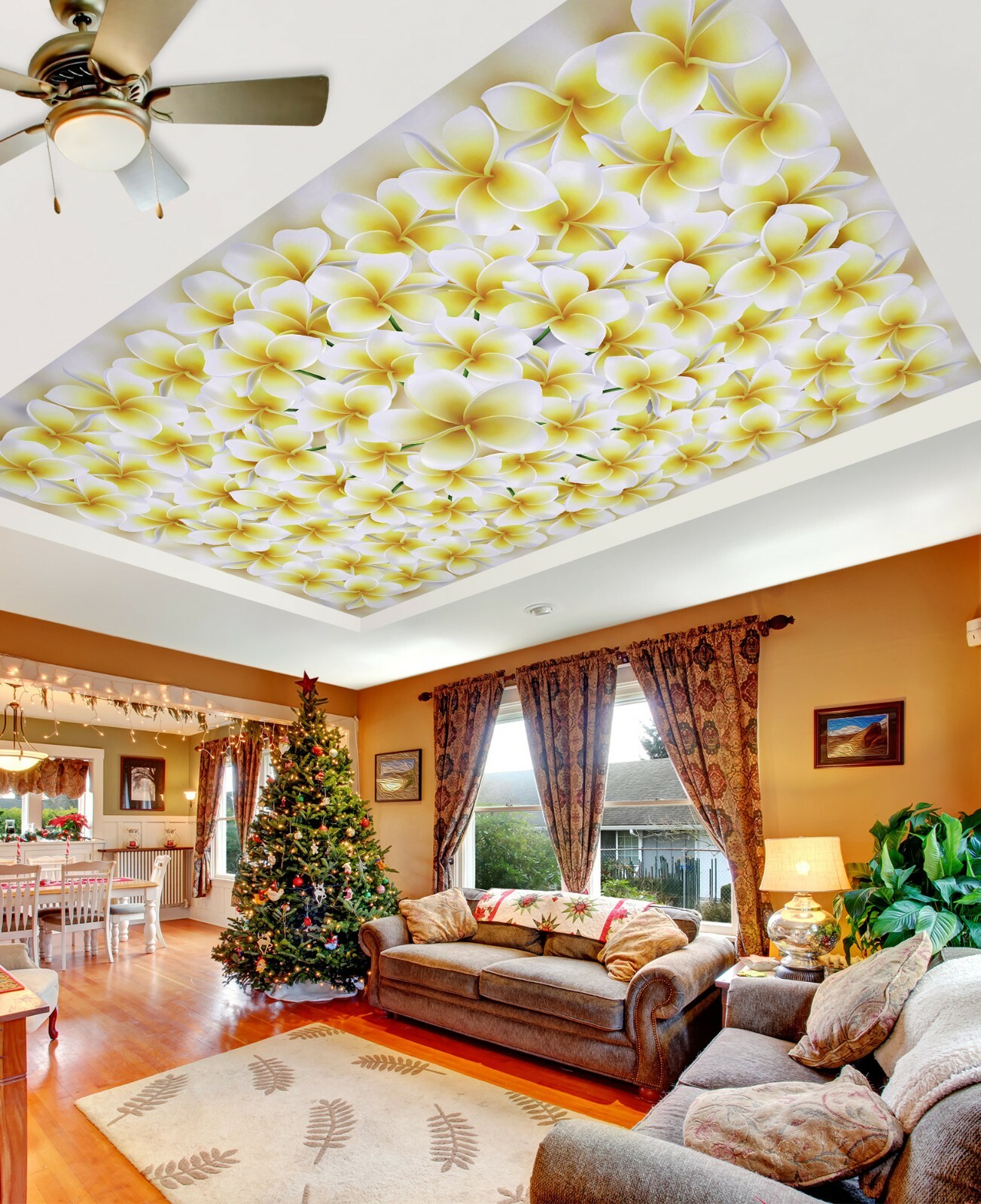 3D Yellow Flower 08 WallPaper Murals Wall Print Decal Wall Deco AJ WALLPAPER Zoe