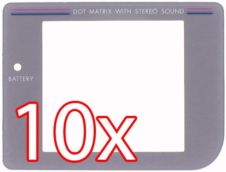 10 X Nintendo Game Boy Classic Grau Display Front Scheibe Ersatz / Austausch DMG