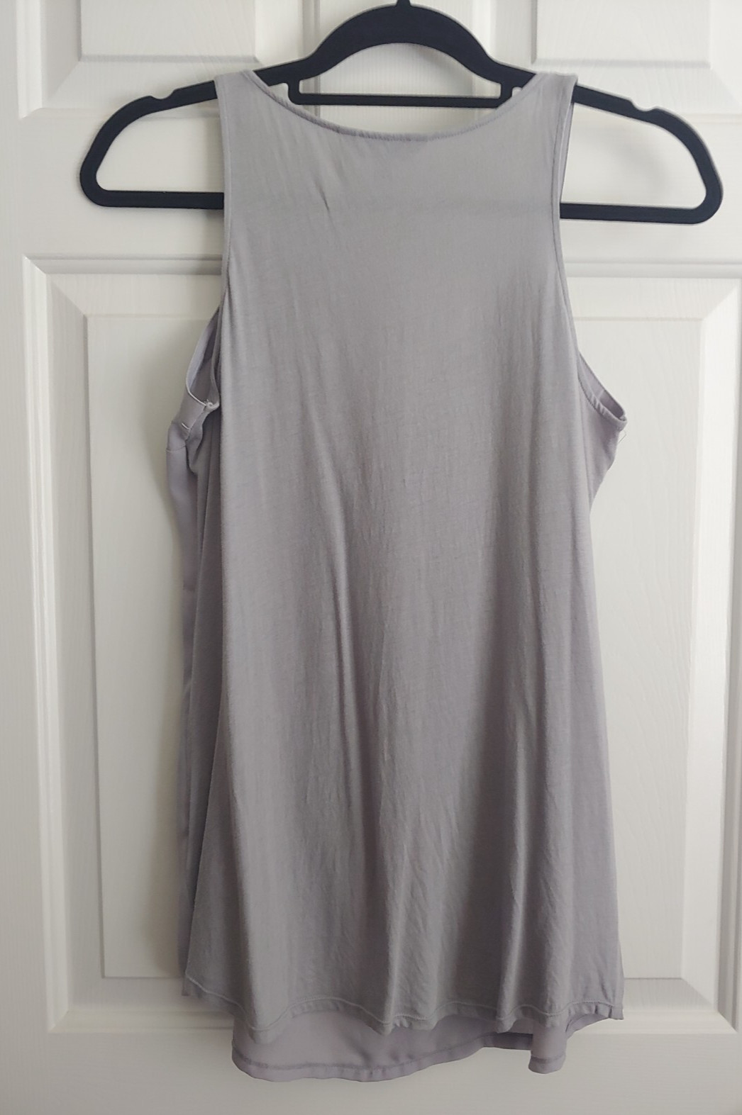 EXPRESS Top Blouse Gray Ruffle Front Sleeveless B… - image 2
