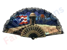 PUERTO RICO HAND FAN  RICAN BORICUA BORINQUEN SYMBOLS DE ISLA DEL ENCANTO
