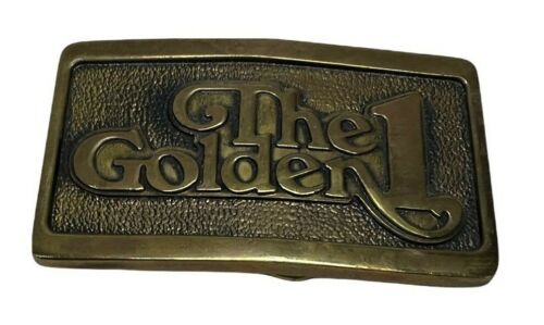 70's The Golden One 1 Brass Belt Buckle Rectangle… - image 1
