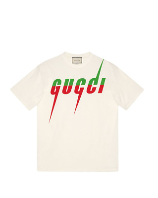 ★☆2025現行GUCCI☆ロゴTシャツ☆サイズXS☆★ Gucci Blade Print Ivory Cotton T-Shirt – Size XS – Stylish Logo