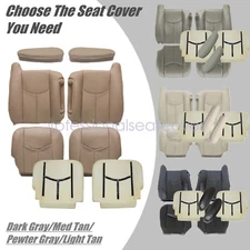 Front Bottom & Top Seat Cover &Foam Pad For 2003-2006 GMC Sierra Chevy Avalanche