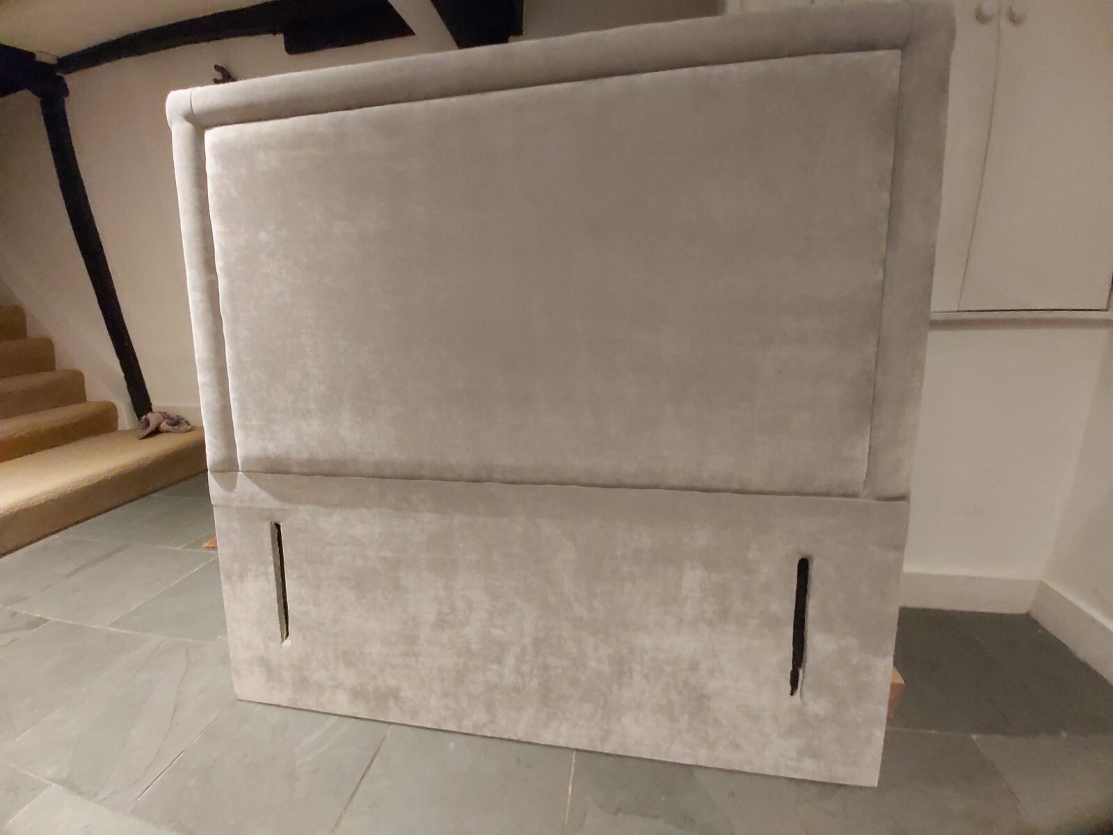 Grey Double Plush Velvet Headboard eBay