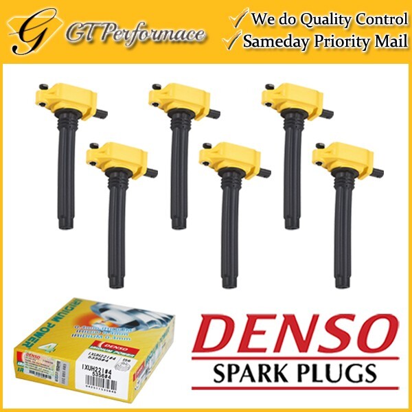 Performance Ignition Coil  DENSO Spark Plug 6PCS for Dodge Jeep Ram 3.2/3.6L V6