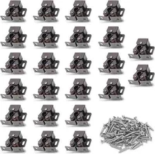 24 Pack Double Roller Catch Cabinet Latches with Spear Strike for Cupboard Cl...