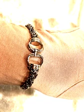 ITALIAN SILVER x DAVID MARKSTEIN SS BYZANTINE BR W/ OVAL LINKS, SZ LGE (M4579-24