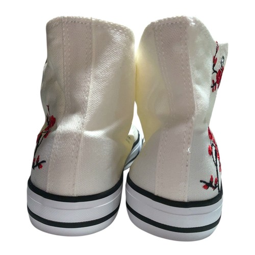 Women’s High Top Canvas Sneakers Floral Embroidered Size 10 US Streetwear New - Picture 6 of 9
