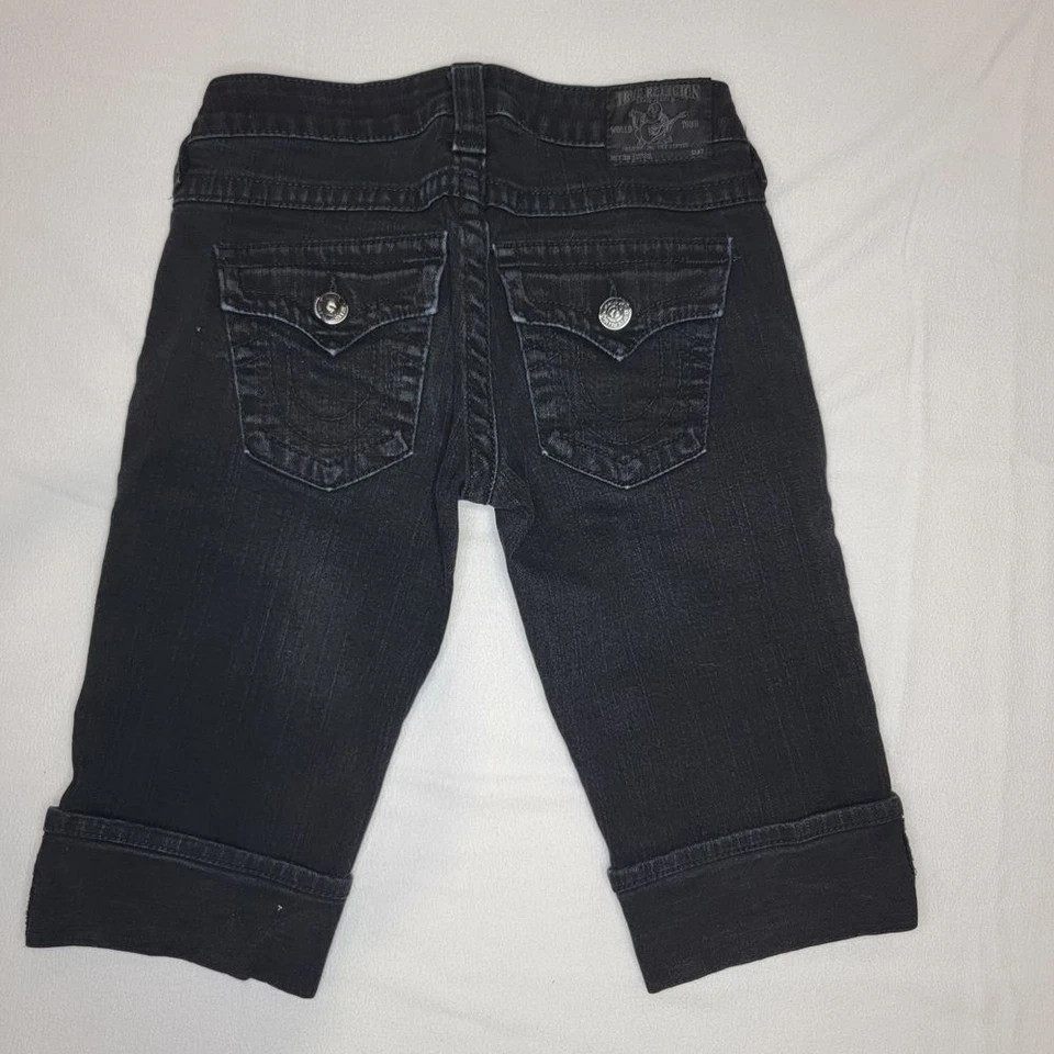 TRUE RELIGION Jorts Women's Size 28" Black Y2K Grunge - Image 4 of 4