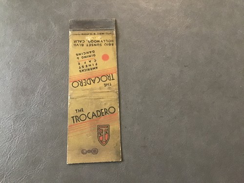 Vintage The Trocadero Cafe, Hollywood, Kalifornien Streichholzheftchenhülle