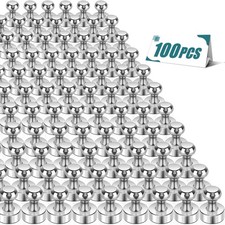 100 Pack Neodymium Fridge Magnets, Small Strong Magnets for Whiteboard, Push ...