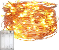 Fairy Christmas Lights Battery Operated, 20M/66Ft/200 LED Warm White String Ligh