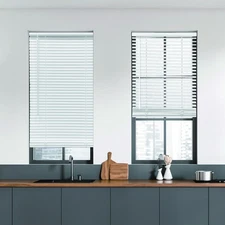 Mainstays Cordless Room Darkening Mini Blind, Recycled PET Slats, White, 42 in W