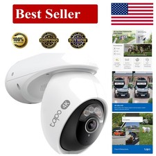 Tapo 4K 8MP Wired Pan/Tilt Outdoor Security Camera, Free Person/Vehicle White
