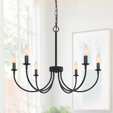 6-Light Farmhouse Candle Chandelier for Dining Room Lighting Fixtures Hanging