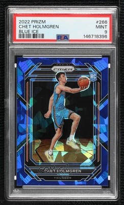 2022 Panini Prizm Blue Ice 11/125 Chet Holmgren #266 PSA 9 MINT Rookie RC 0x5i