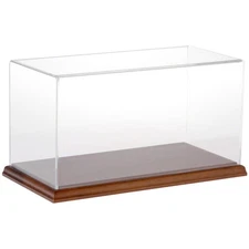 Plymor Clear Acrylic Display Case with Hardwood Base, 12" W x 6" D x 6" H