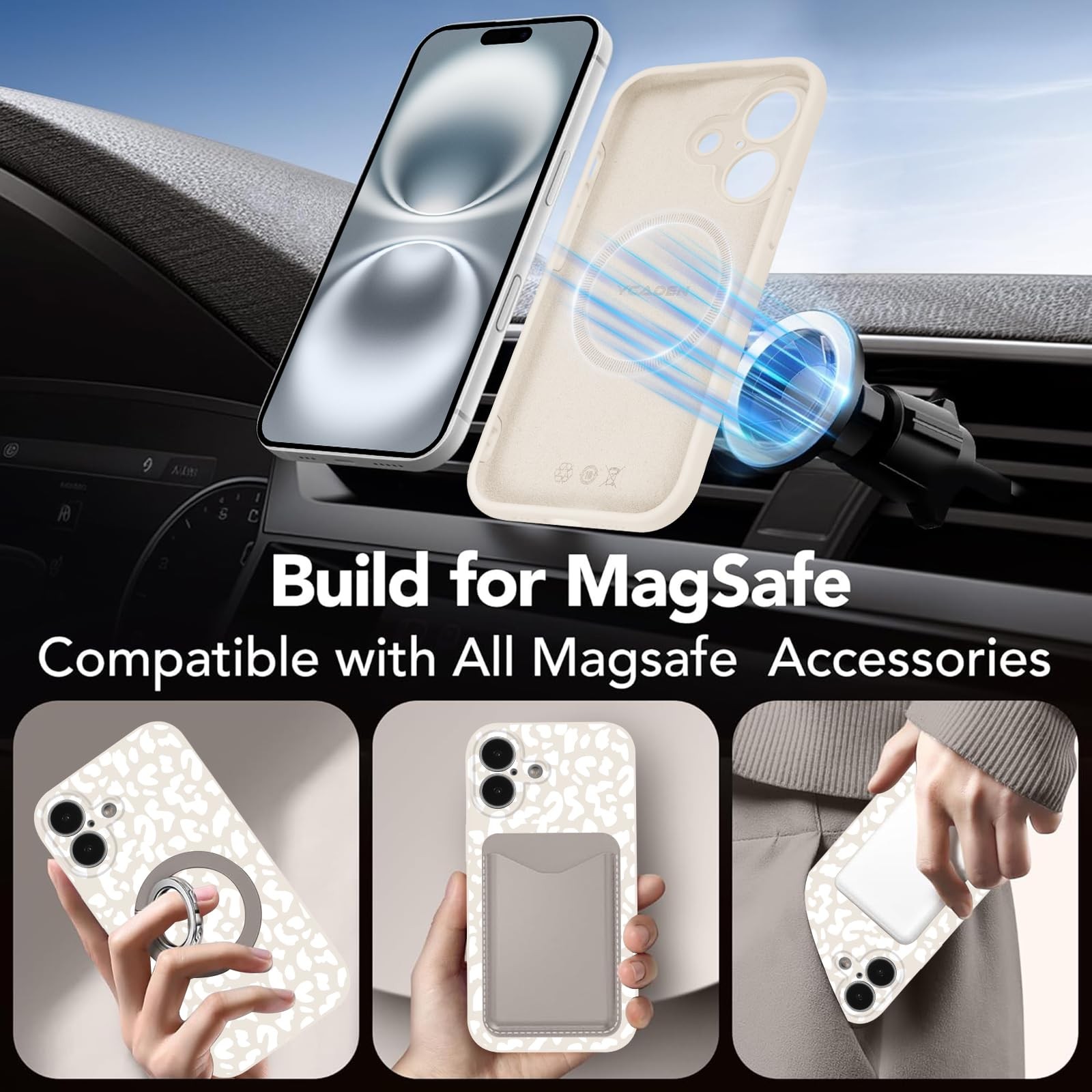 Coque magnétique imprimé léopard pour iPhone 17 en soirée - 3